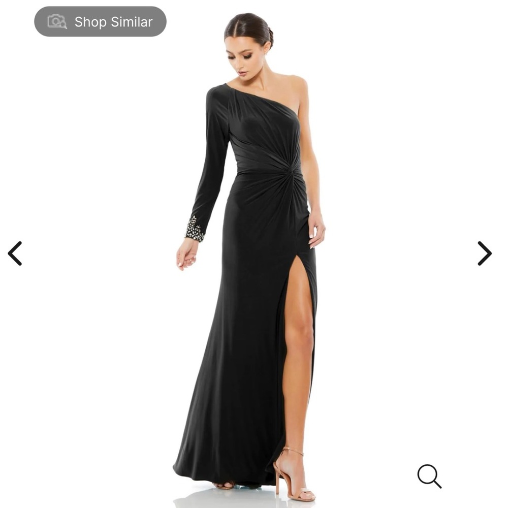 Mac Duggal black jersey evening gown w/ crystals. Size 12. EUC. WORN ONCE. - Picture 1 of 4